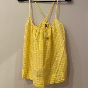 Madewell Gathered Cami Top in Saffron Gingham. Women’s Small. NEW W/ TAGS.